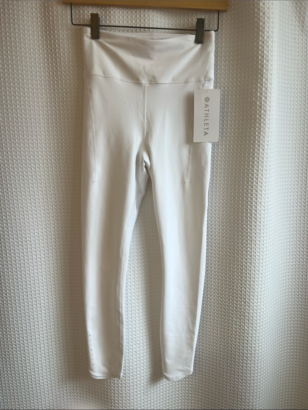 Athleta Women’s White Stretch High-Waist Leggings